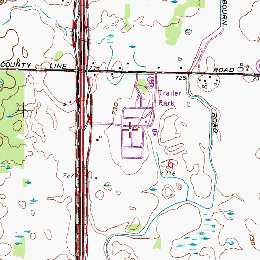 Topographic Map of Oakdale Estates, WI