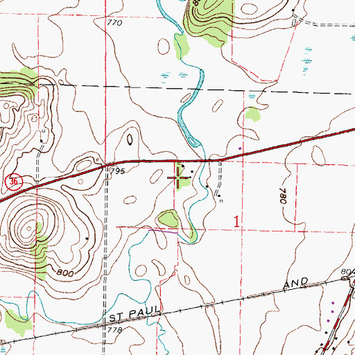 Topographic Map of Motors Mobile Home Park, WI