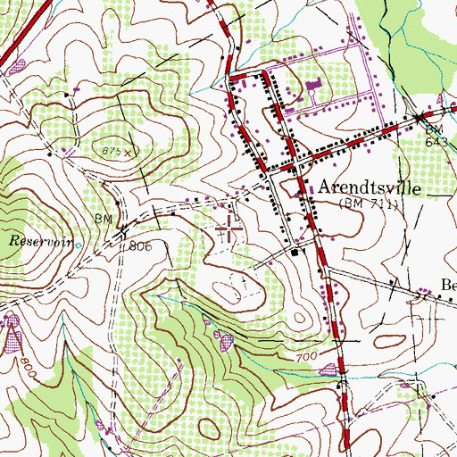 Topographic Map of Greenmount Cemetery, PA