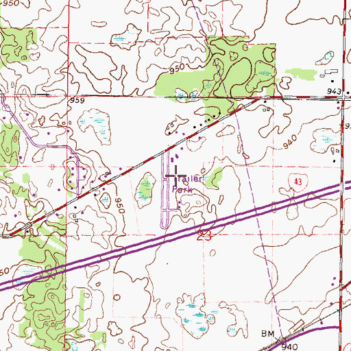 Topographic Map of Pioneer Estates, WI