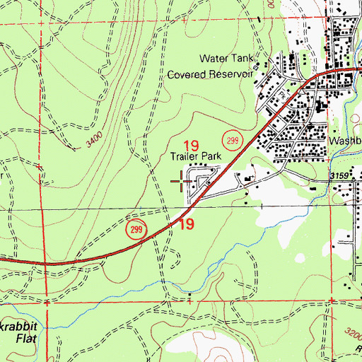 Topographic Map of Las Colinas Mobile Home Park, CA