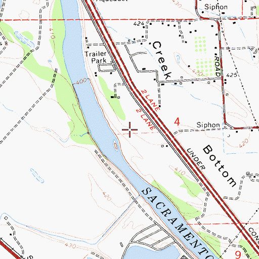 Topographic Map of Lazy Landing Mobile Home Park, CA