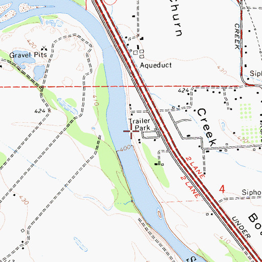 Topographic Map of Riverland Mobile Home Park, CA