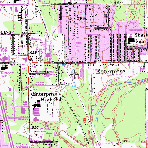 Topographic Map of Enterprise Mobile Park, CA