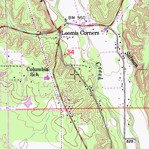 Topographic Map of Brookside Mobile Home Park, CA