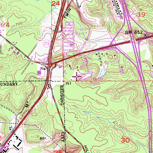 Topographic Map of Paradise View Mobile Estates, CA