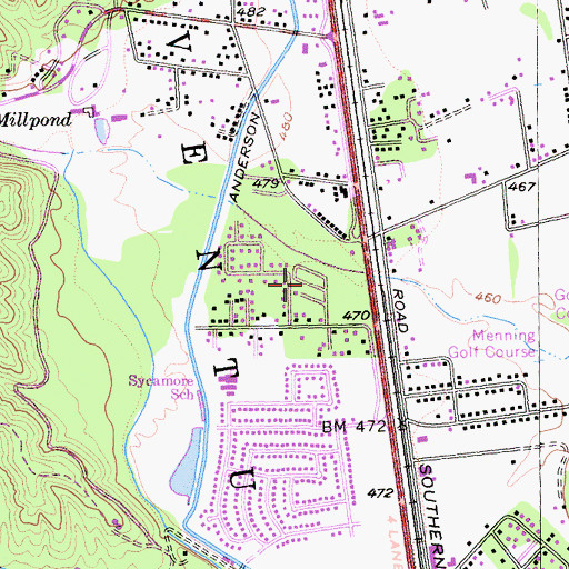 Topographic Map of Redding Oaks Mobile Home Park, CA