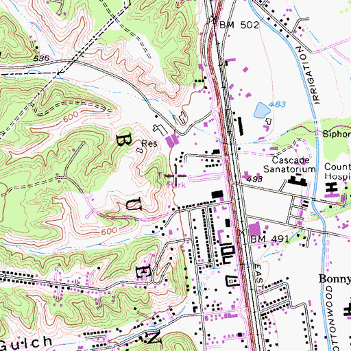 Topographic Map of Reddingwood Mobile Home Park, CA
