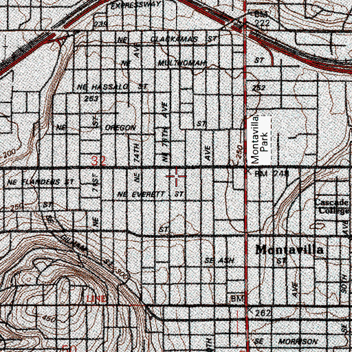 Topographic Map of Oregon City Blessing Church, OR