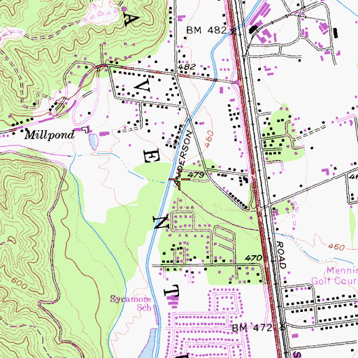 Topographic Map of Shady Oaks Mobile Park, CA