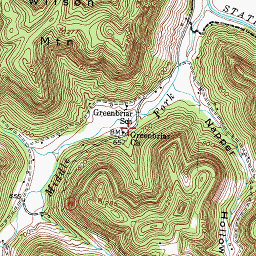 Topographic Map of Greenbriar (historical), KY