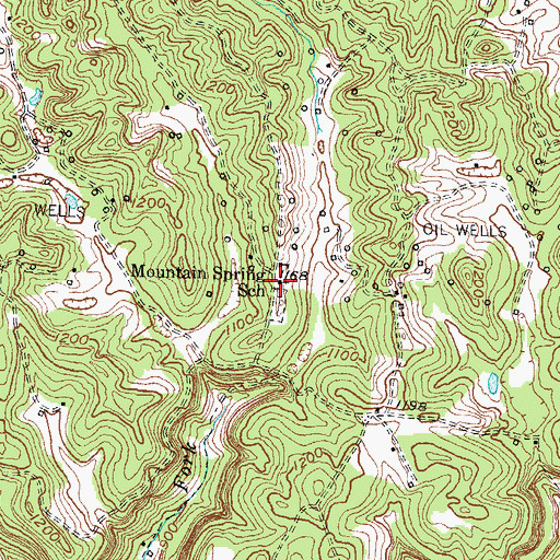 Topographic Map of Mountain Spring (historical), KY