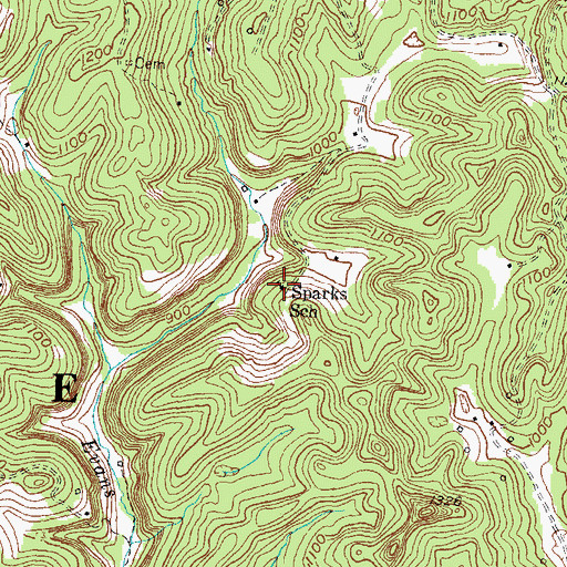 Topographic Map of Sparks (historical), KY