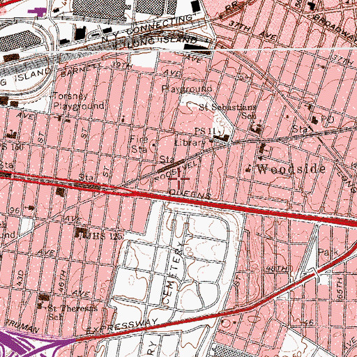 Topographic Map of El Renuevo Christian Church, NY