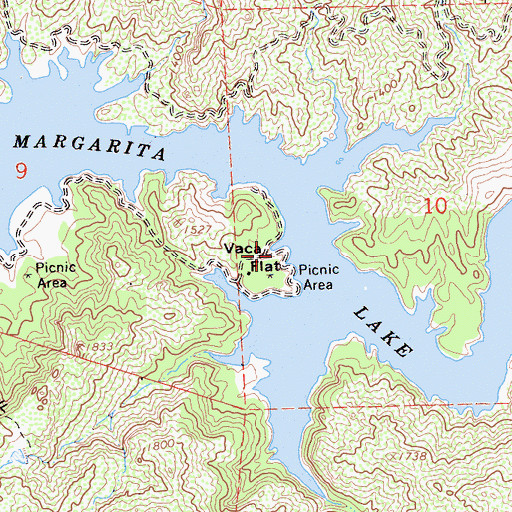 Topographic Map of Vaca Flat, CA