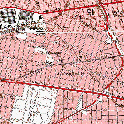 Topographic Map of Church of God International, NY