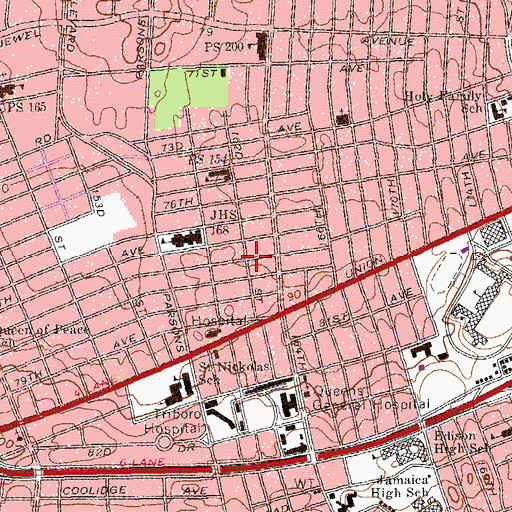 Topographic Map of Church of Hope in New York, NY