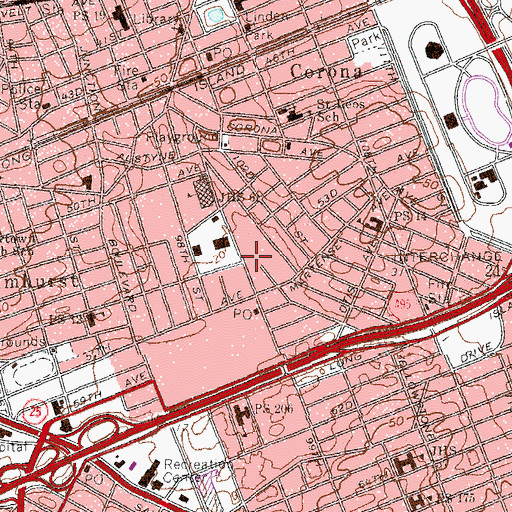 Topographic Map of Church of Pentecost Queens, NY