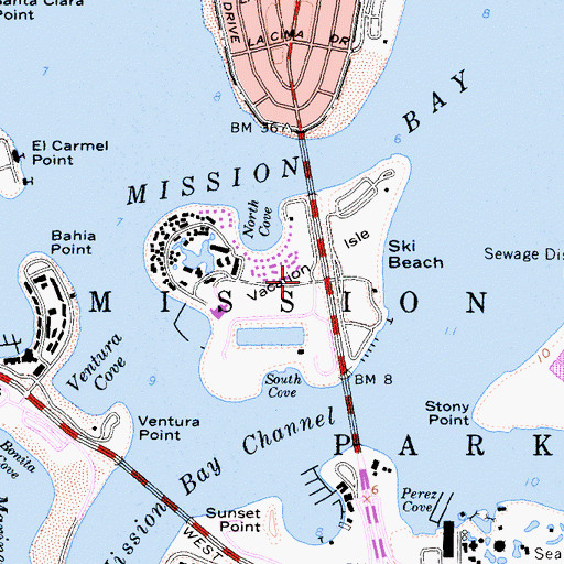 Topographic Map of Vacation Isle, CA