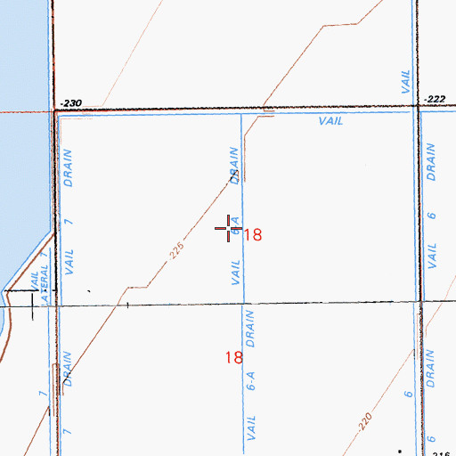 Topographic Map of Vail Six-A Drain, CA