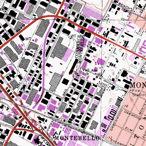 Topographic Map of Vail High School, CA