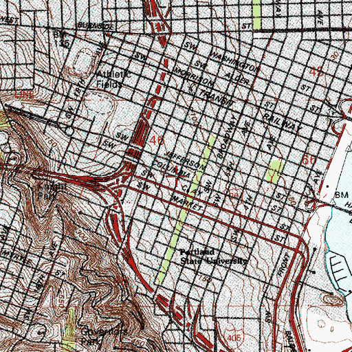 Topographic Map of Saint James Lutheran Church, OR