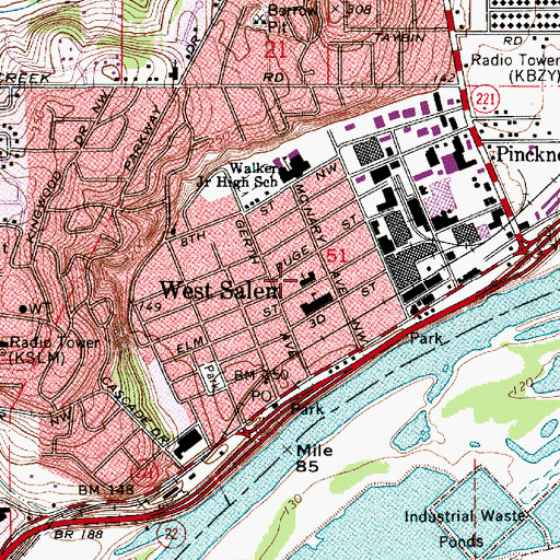 Topographic Map of Kingwood Bible Church, OR