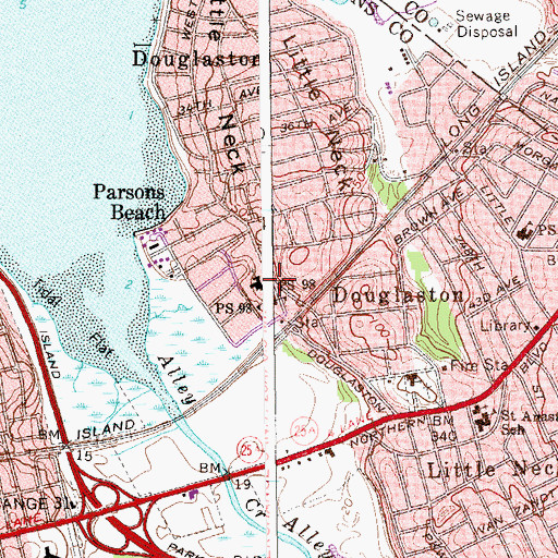 Topographic Map of Community Church of Douglaston, NY