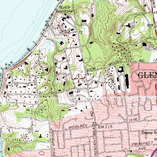 Topographic Map of North Shore Day School, NY