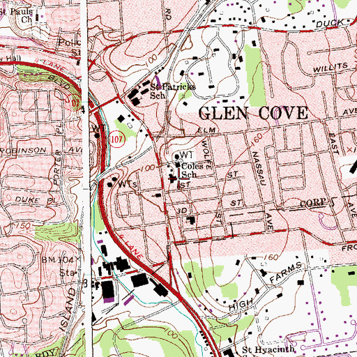 Topographic Map of Solomon Schechter Middle-High School, NY