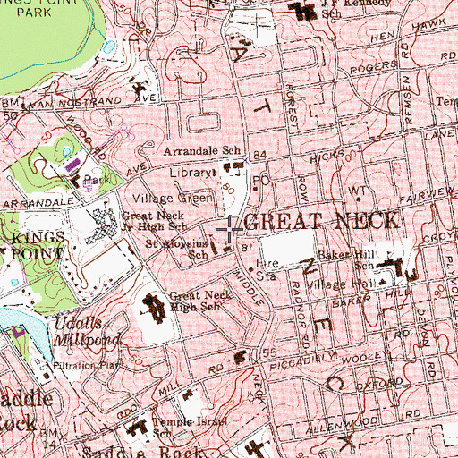 Topographic Map of Village School, NY