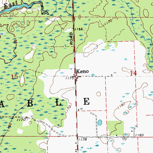 Topographic Map of Keno Post Office (historical), MI