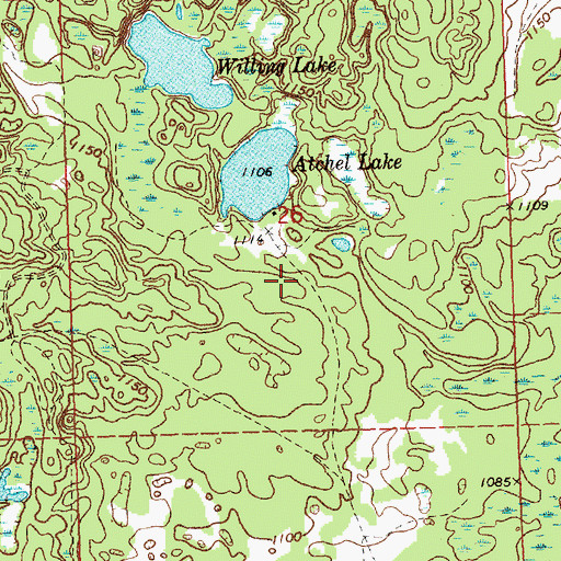 Topographic Map of Achill Post Office (historical), MI