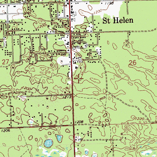 Topographic Map of Richfield Township Public Library, MI