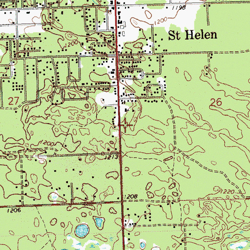Topographic Map of Richfield Township Police Department Saint Helen, MI