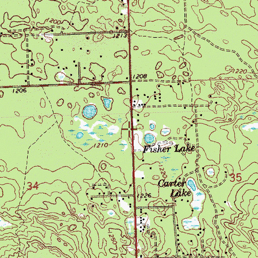 Topographic Map of Saint Helen Catholic Church, MI