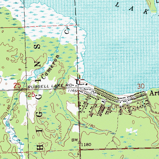 Topographic Map of Artesia Beach Campground, MI
