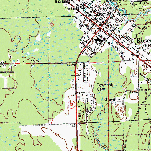 Topographic Map of Mercy Family Care Roscommon, MI