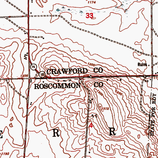 Topographic Map of Higgin Hills RV Park, MI