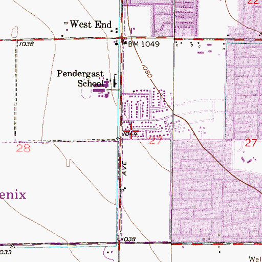Topographic Map of Sheffield Place, AZ