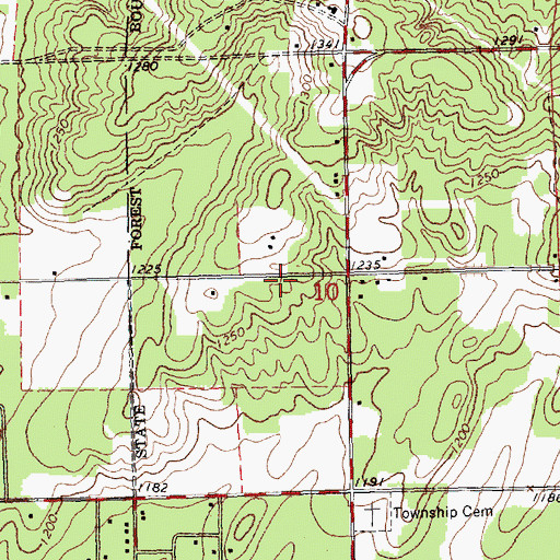 Topographic Map of Immanuel Baptist School, MI