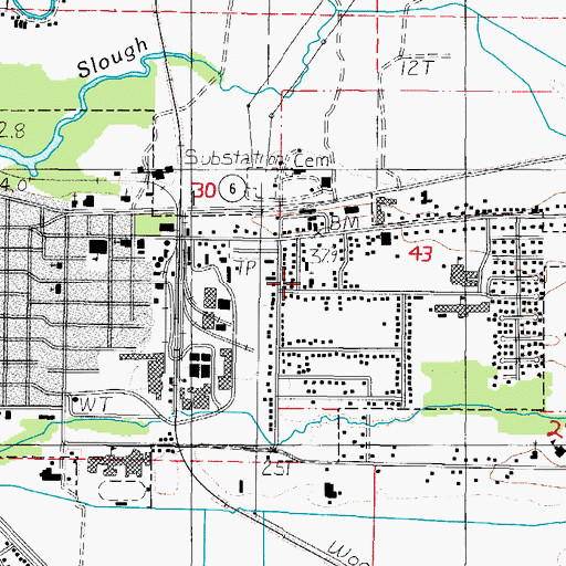 Topographic Map of First Baptist Church, OR