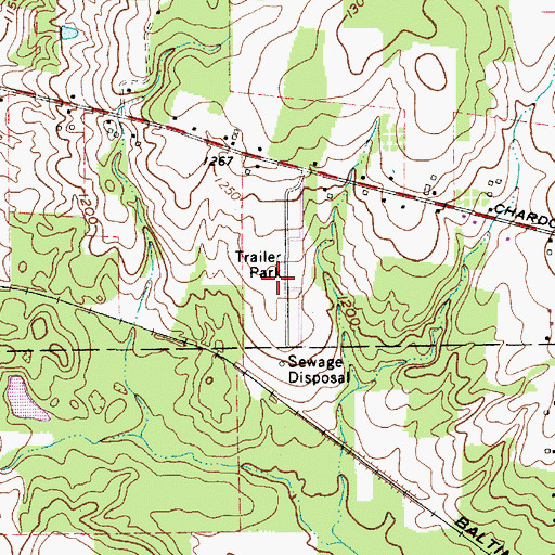 Topographic Map of Leader's Mobile Home Park, OH
