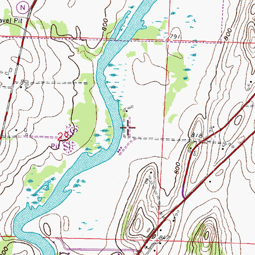 Topographic Map of Rock River Mobile Home Park, WI