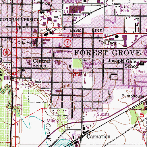 Topographic Map of Saint Anthony's Catholic Church, OR