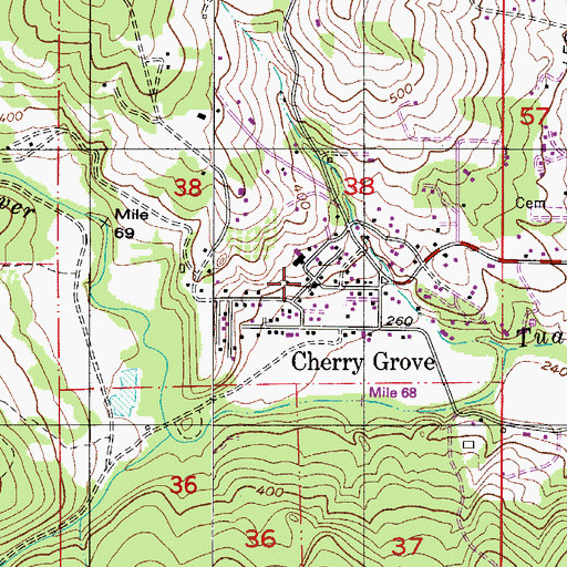 Topographic Map of Valley Baptist Church, OR