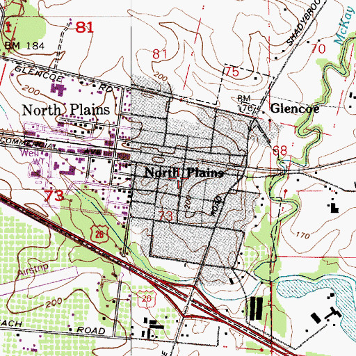 Topographic Map of Abundant Life Community Church, OR