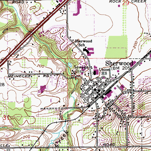 Topographic Map of Sherwood United Methodist Church, OR