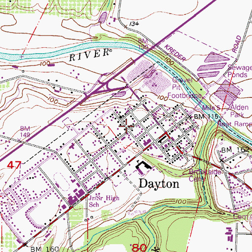 Topographic Map of Pioneer Evangelical Church, OR