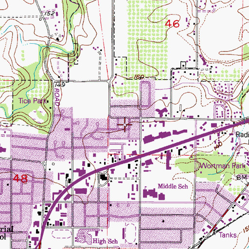 Topographic Map of Valley Baptist Church, OR